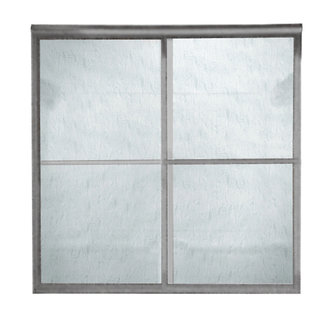 American Standard AM00770.422 Prestige Framed Rain Glass By-Pass Shower Doors - Brushed Nickel